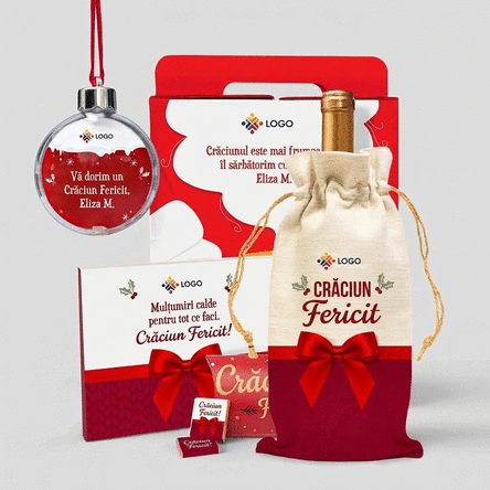 Coffret cadeau « Most wonderful time » contenant des produits de Noël personnalisés avec votre logo