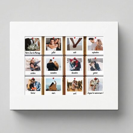 Coffret cadeau contenant 12 mini-chocolats personnalisés avec des photos et des messages - Our Story
