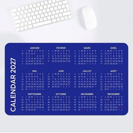 Tapis de souris XXL personnalisé avec calendrier
