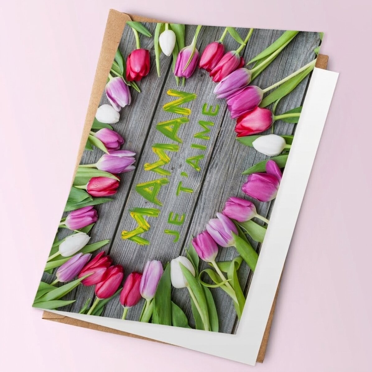 Carte de vœux personnalisée « Fleurs de printemps » - tulipes