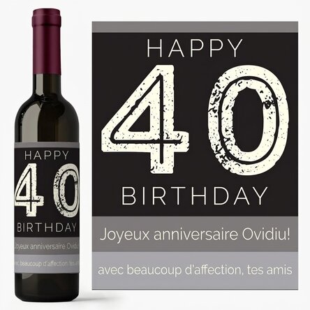 Vin personnalisé - Joyeux anniversaire