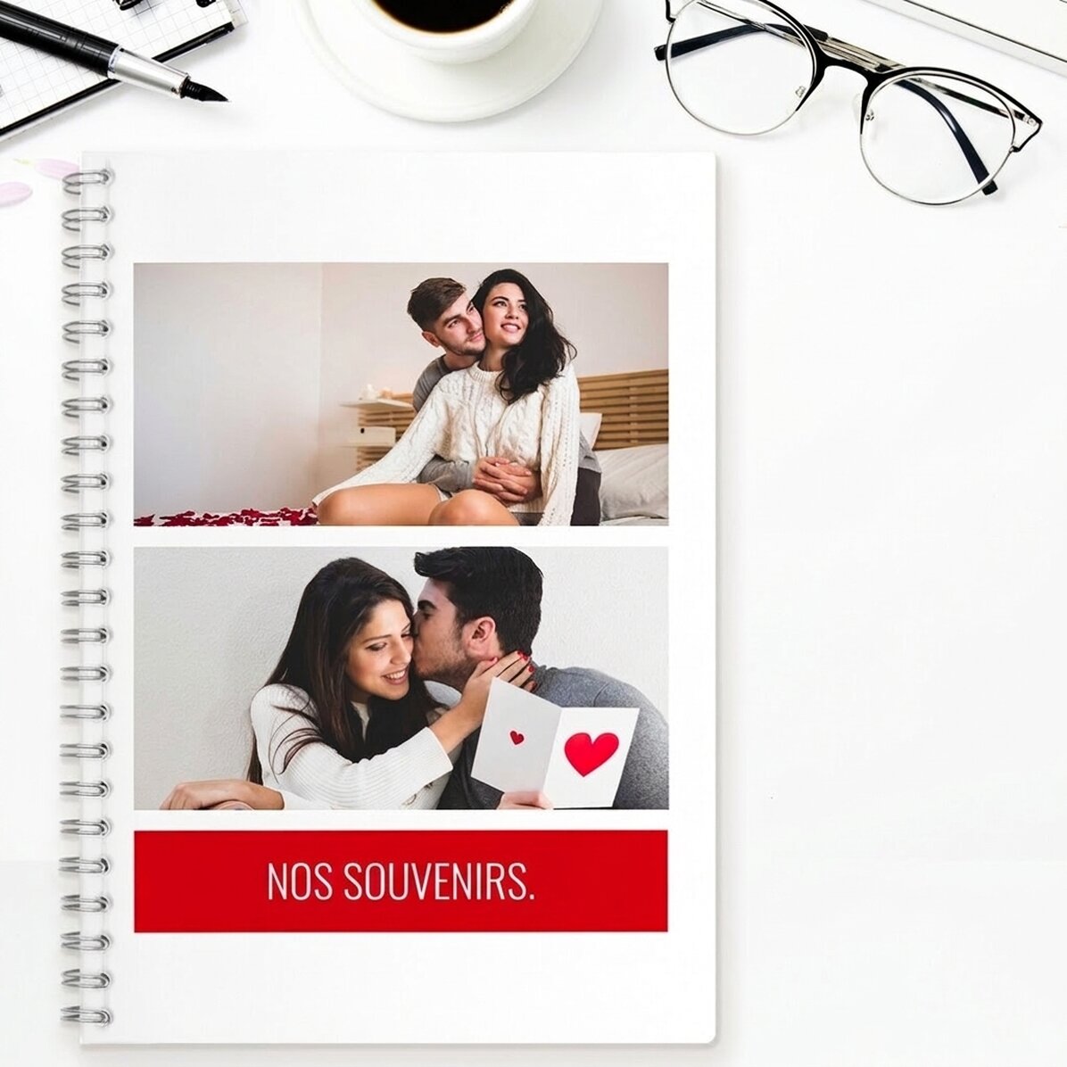 Carnet personnalisé avec 2 photos et un texte