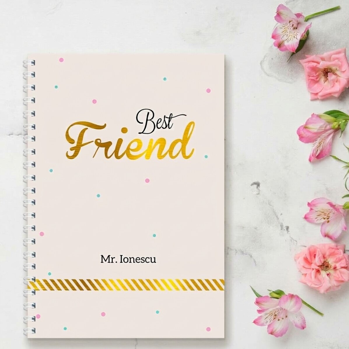 Carnet personnalisé - Best Friend, Gold