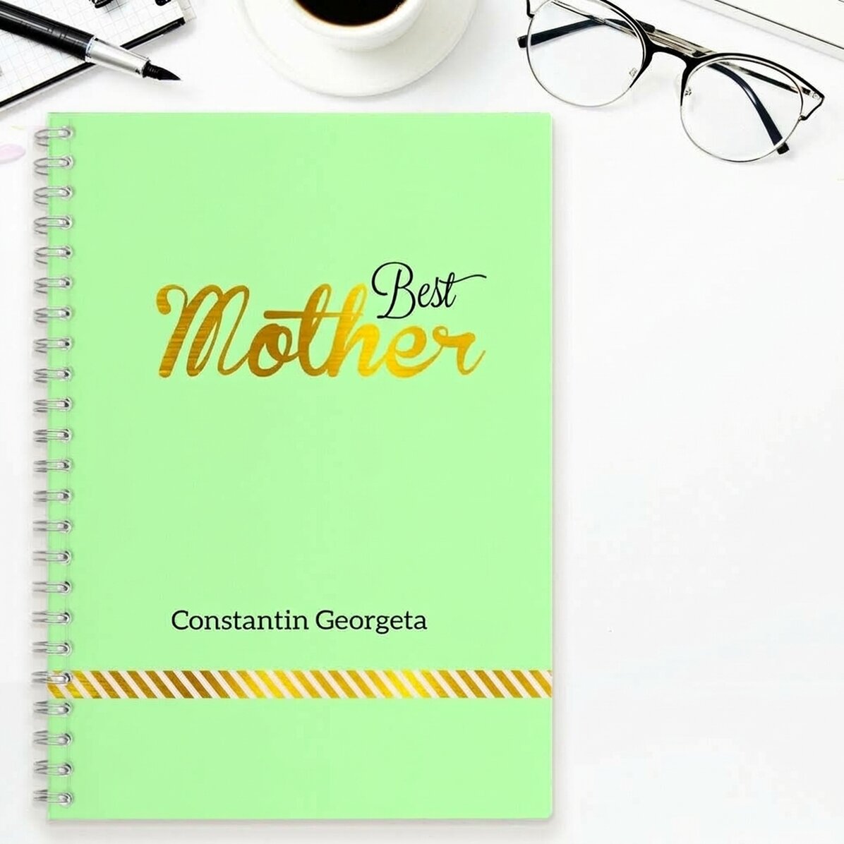 Carnet personnalisé - Best Mother, vert