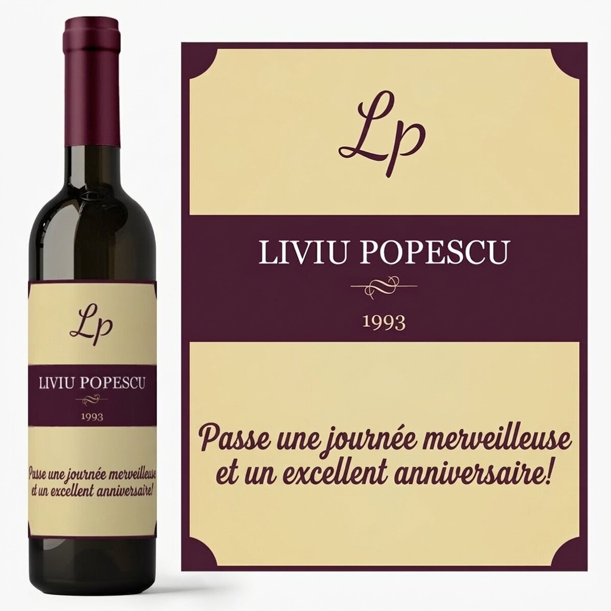 Vin personnalisé - Anniversaire vintage
