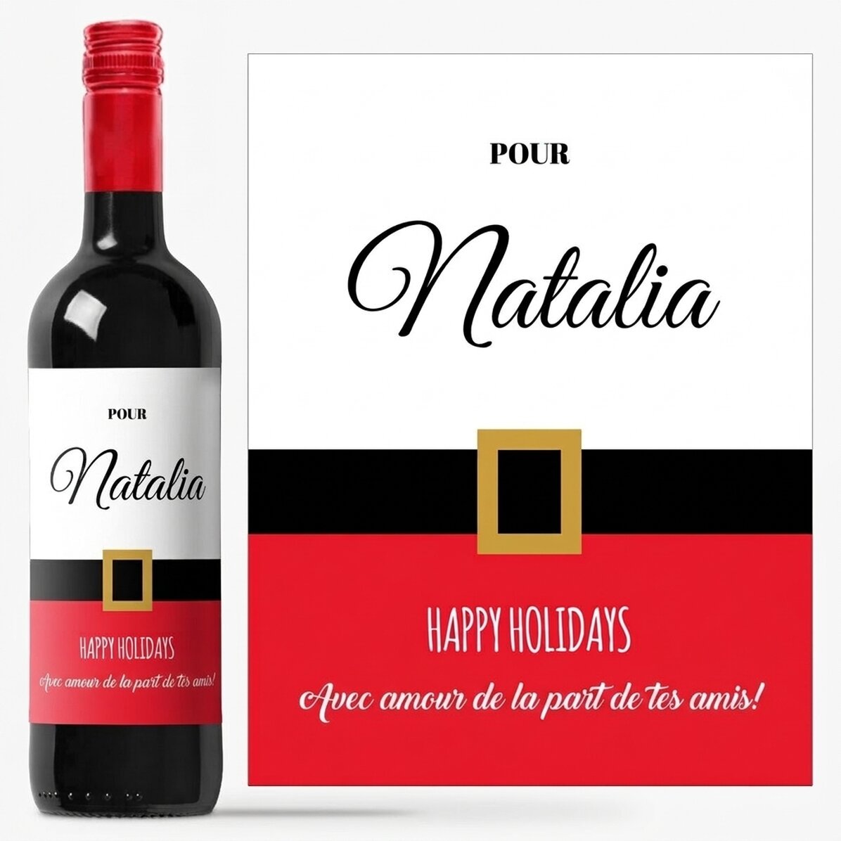 Vin personnalisé - Joyeuses fêtes