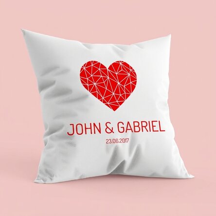 Coussin personnalisé - Cœur géométrique
