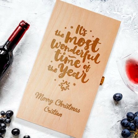 Personalised wine box for two bottles - It's the most wonderful time