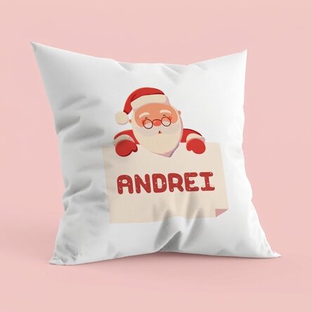 Oreiller personnalisé - Prénom pour le Père Noël