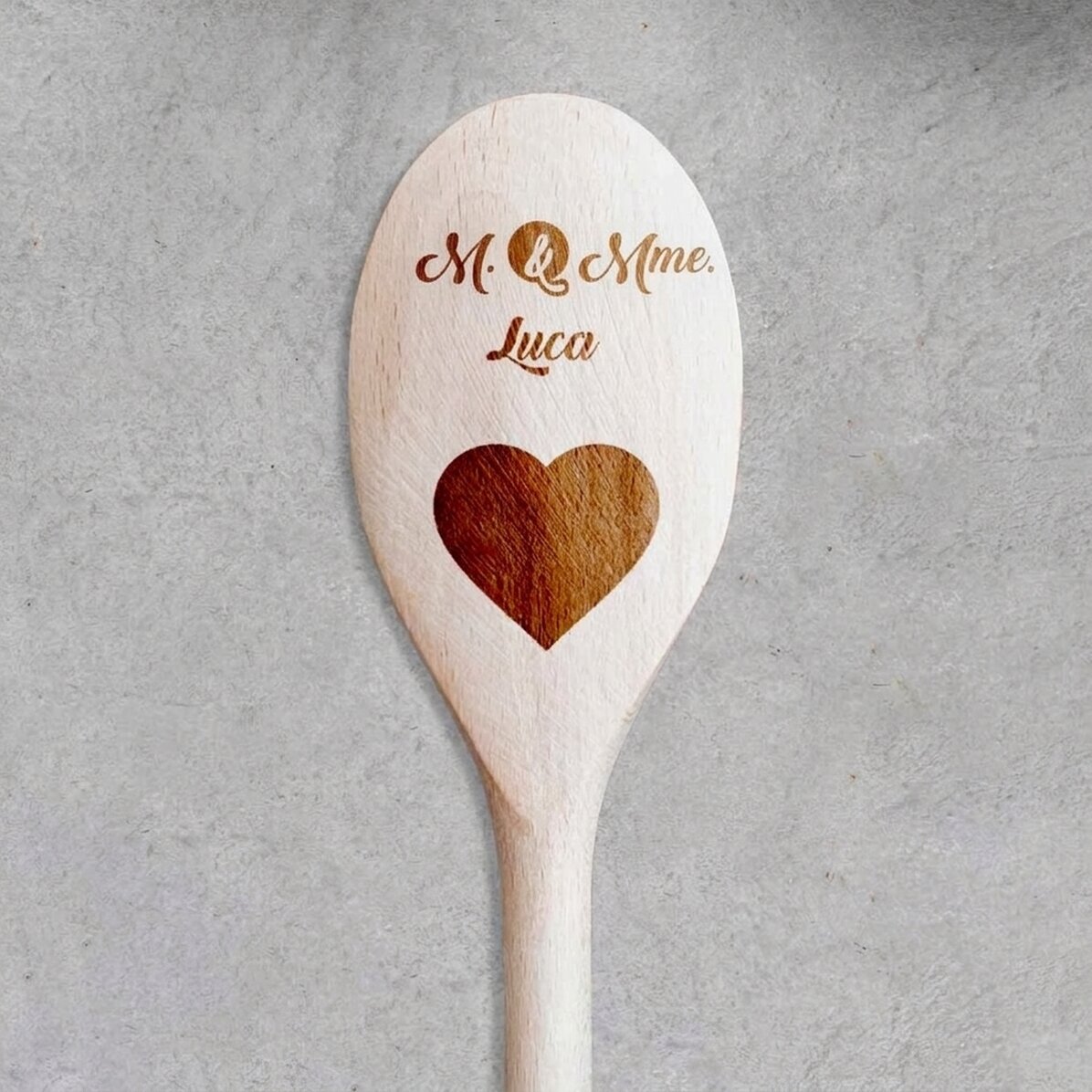 Cuillère en bois personnalisée - Mr & Mrs
