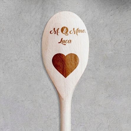Cuillère en bois personnalisée - Mr & Mrs