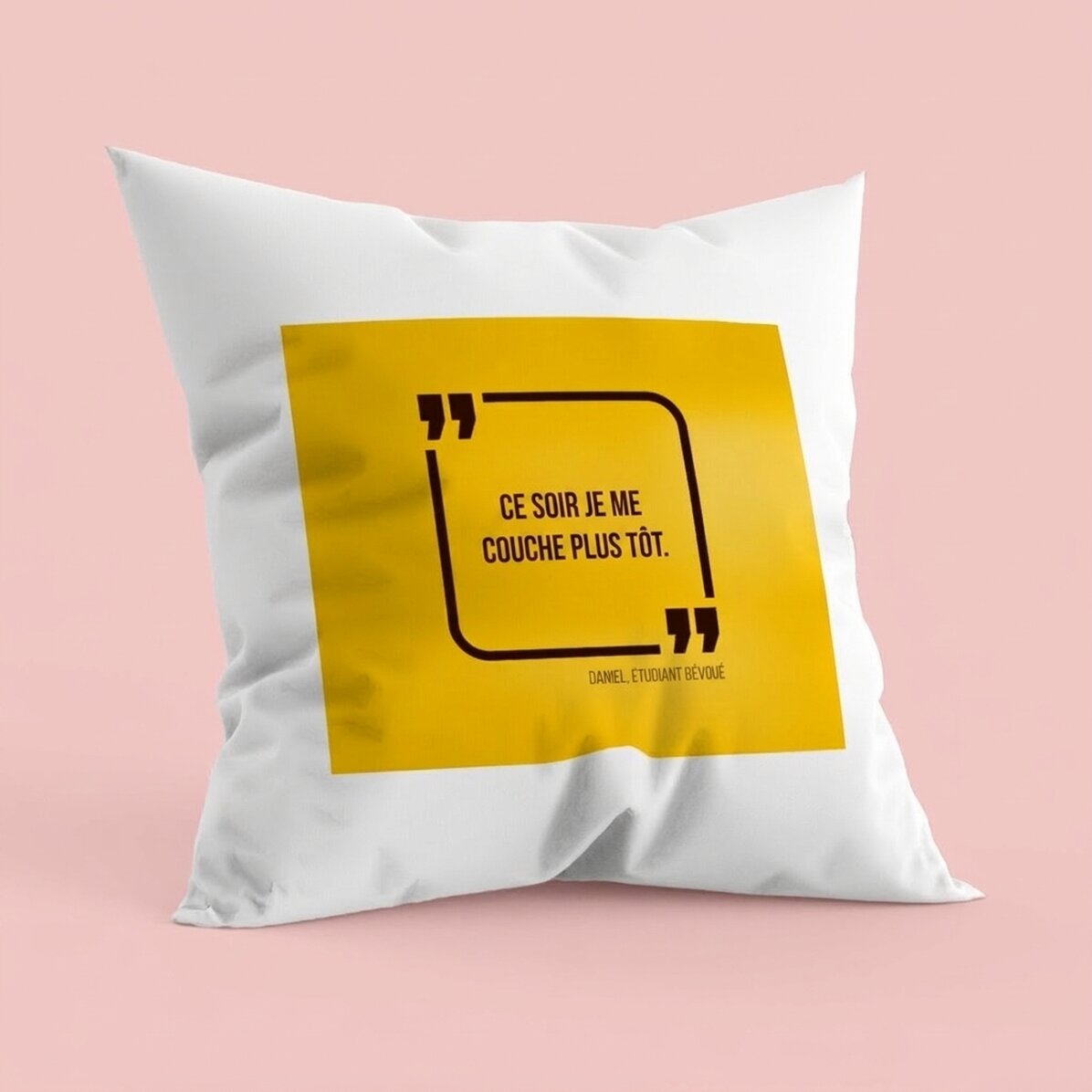 Coussin personnalisé avec une citation