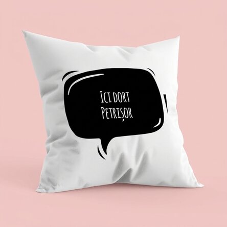 Un coussin personnalisé avec un message amusant
