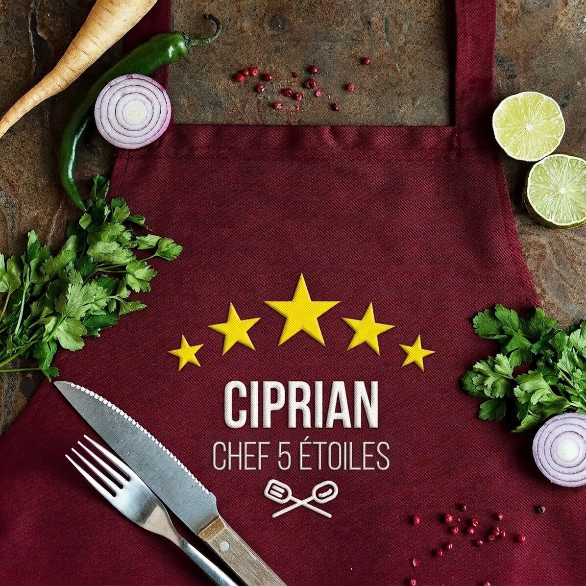 Tablier personnalisé - Chef 5 étoiles