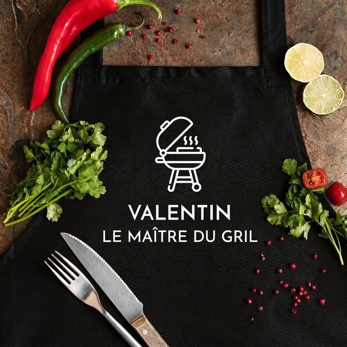 Tablier personnalisé - Le maître du barbecue