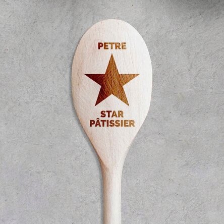 Cuillère en bois personnalisée - La star de la cuisine
