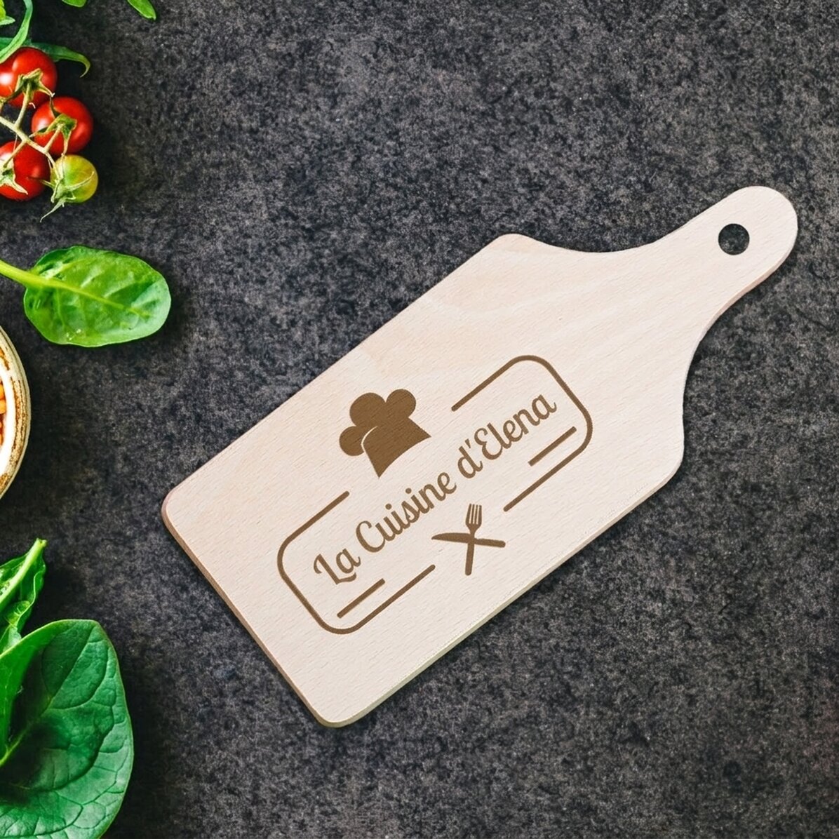 Mini-planche à découper personnalisée - Logo pour cuisiniers