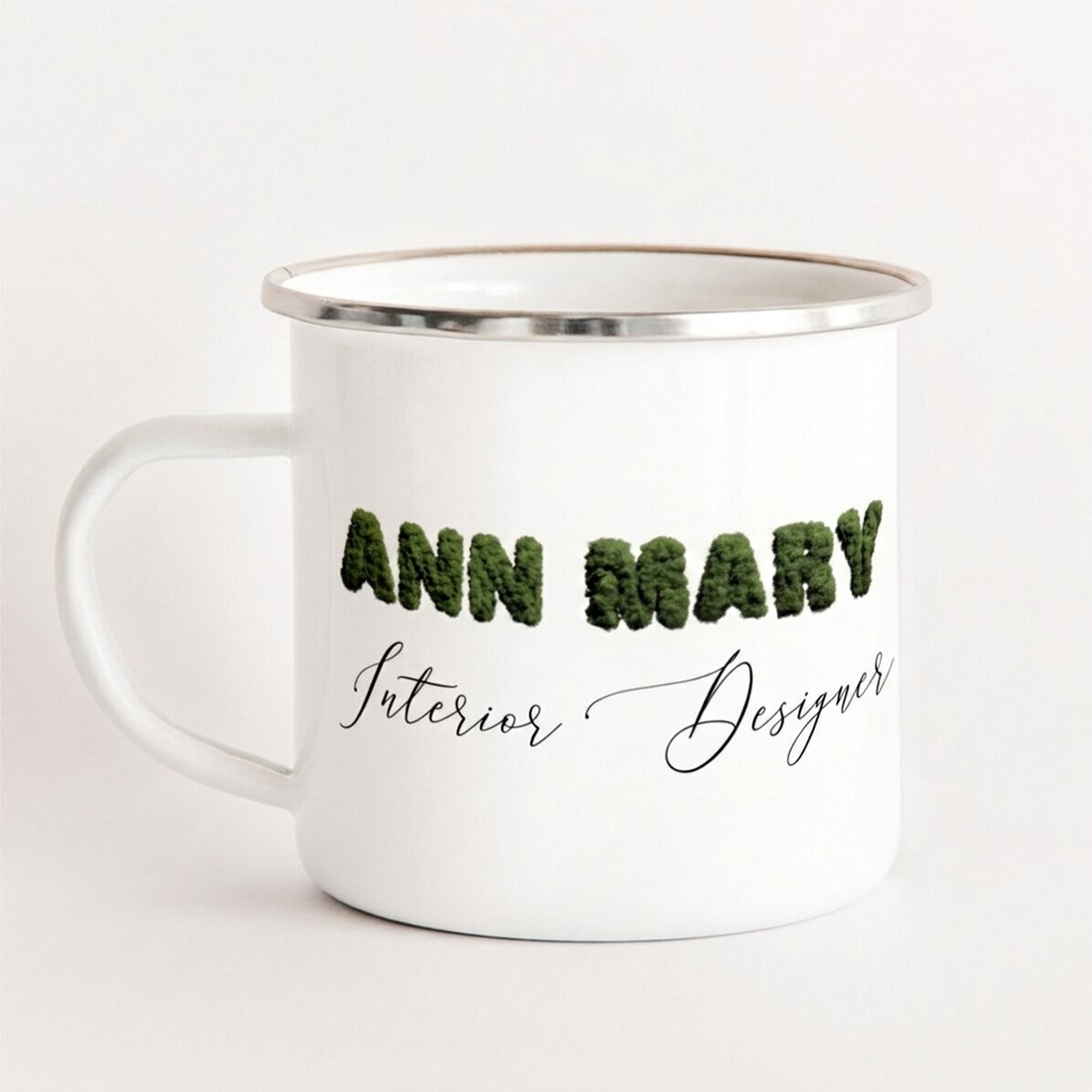 Tasse métallique émaillée personnalisée pour créateur