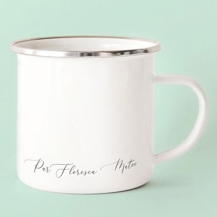 Tasse métallique émaillée personnalisée, modèle « signature »
