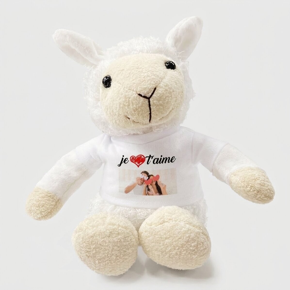 Mouton personnalisé avec une photo - « I love you »