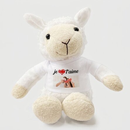 Mouton personnalisé avec une photo - « I love you »