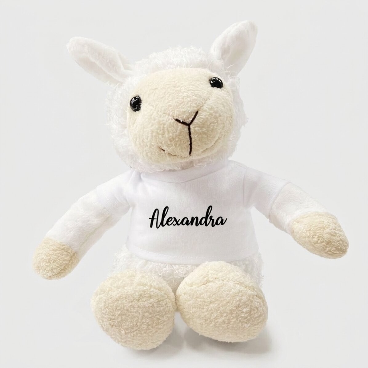 Peluche de mouton personnalisée avec un texte