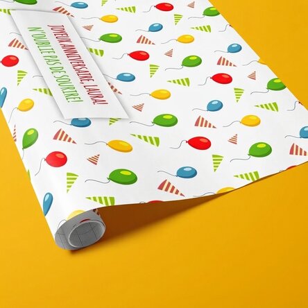 Papier d'emballage cadeau personnalisé - motif anniversaire