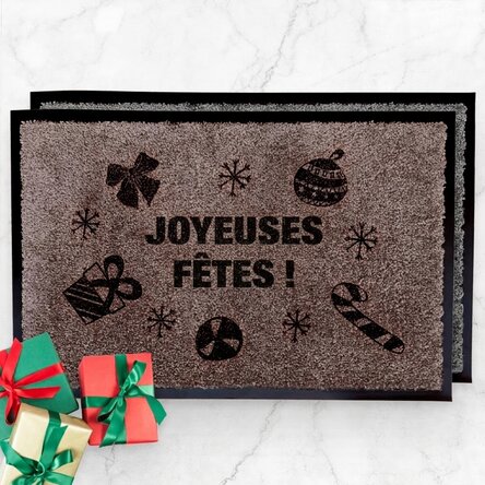 Paillasson d'entrée d'intérieur personnalisé - Joyeuses fêtes !