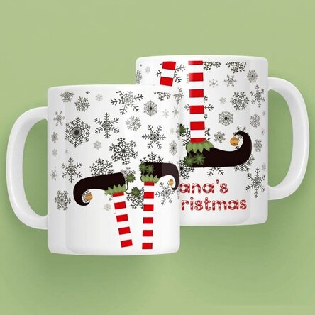 Tasse personnalisée Elf avec inscription - modèle de Noël