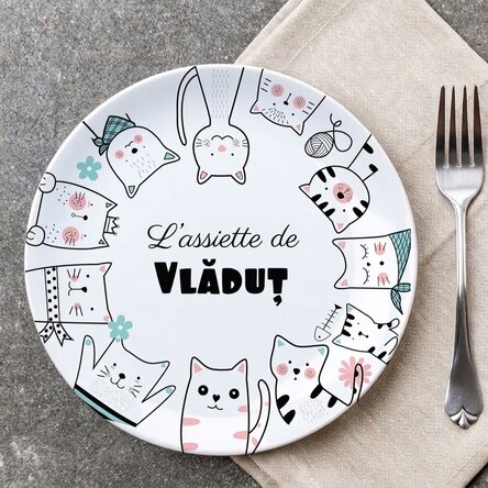 Assiette personnalisée avec texte - Dessins animés