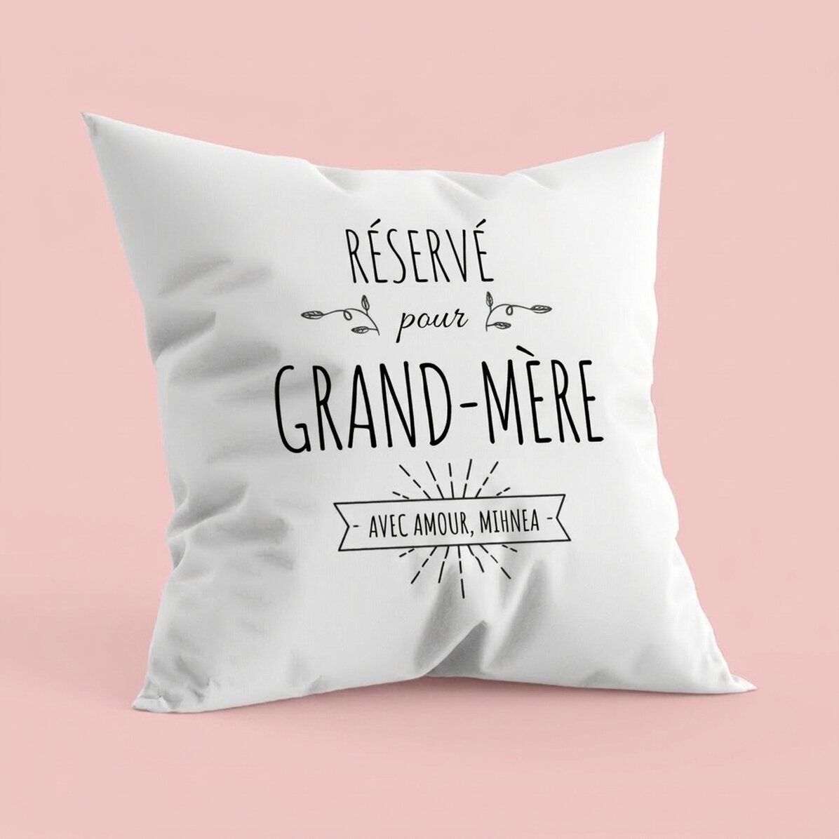 Coussin personnalisé avec inscription - Réservé