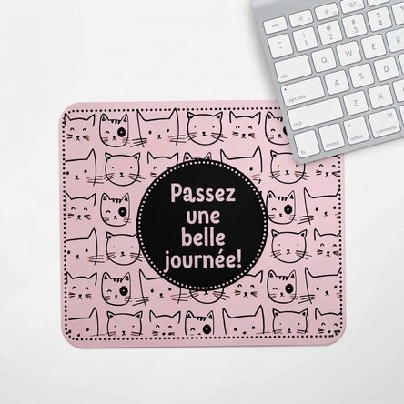 Tapis de souris personnalisé avec texte - Chats