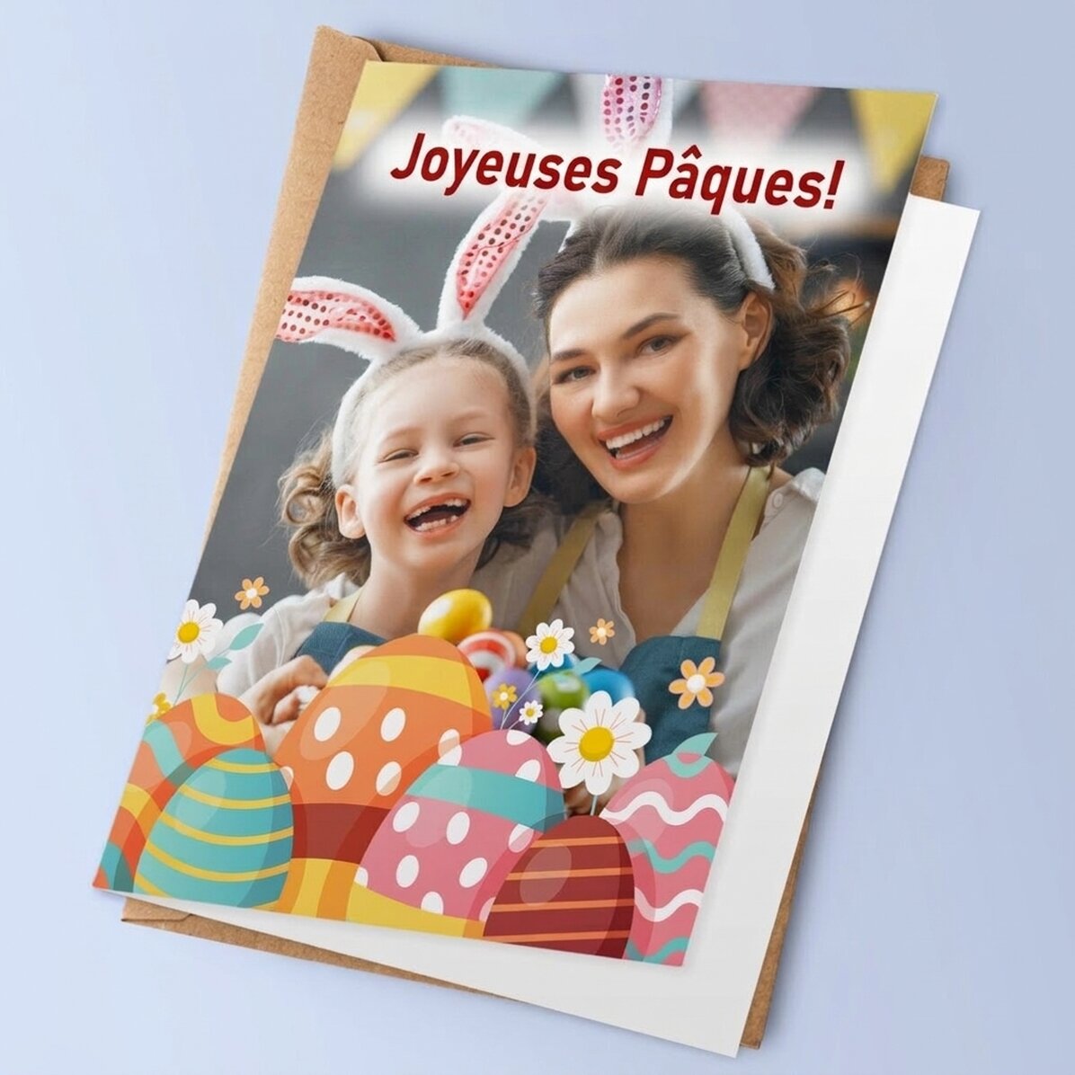 Carte de vœux personnalisée avec photo - Joyeuses Pâques !