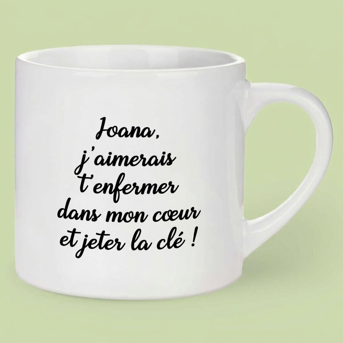 Tasse à expresso personnalisée avec une photo et un texte