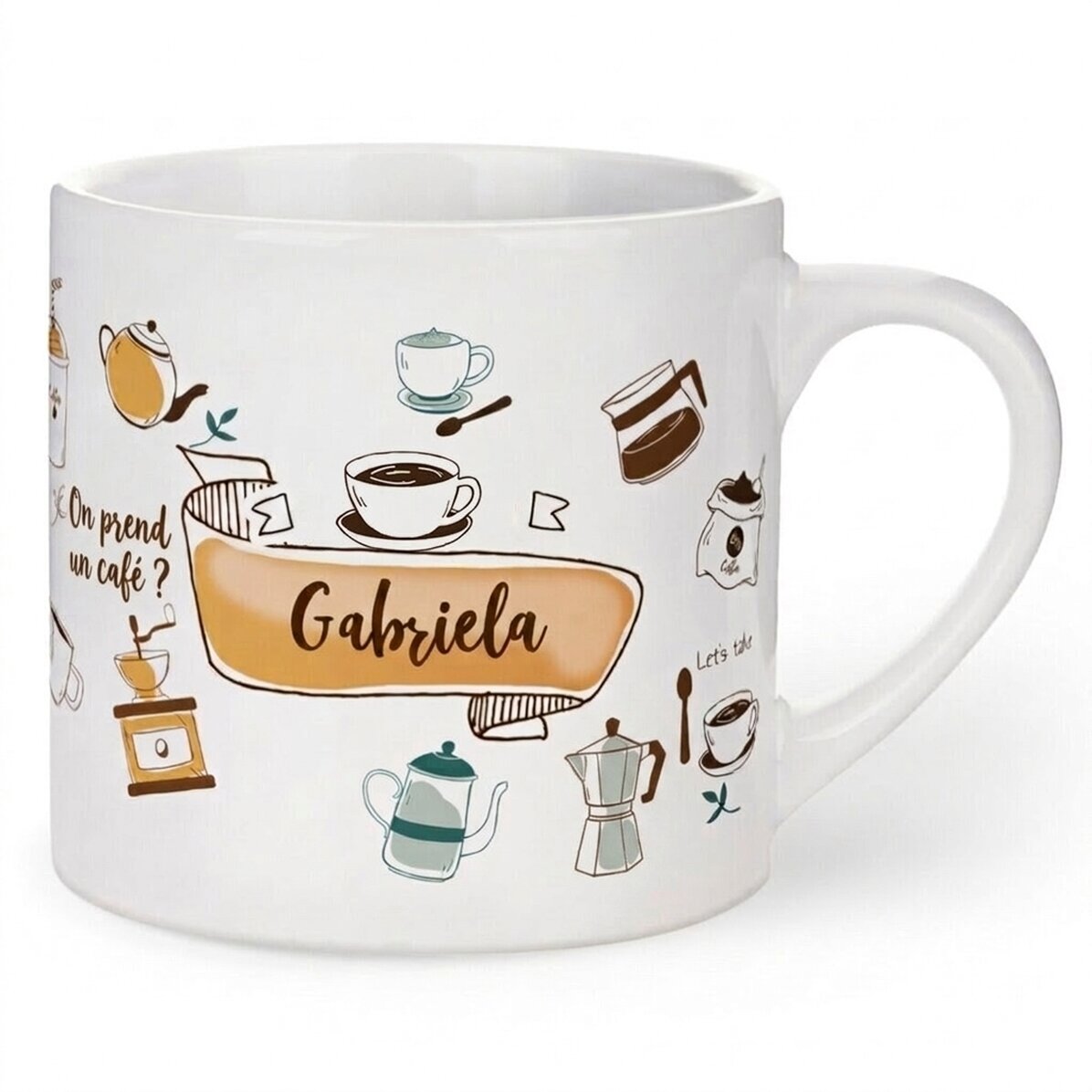 Tasse à expresso personnalisée avec inscription - « La vie commence après le café »