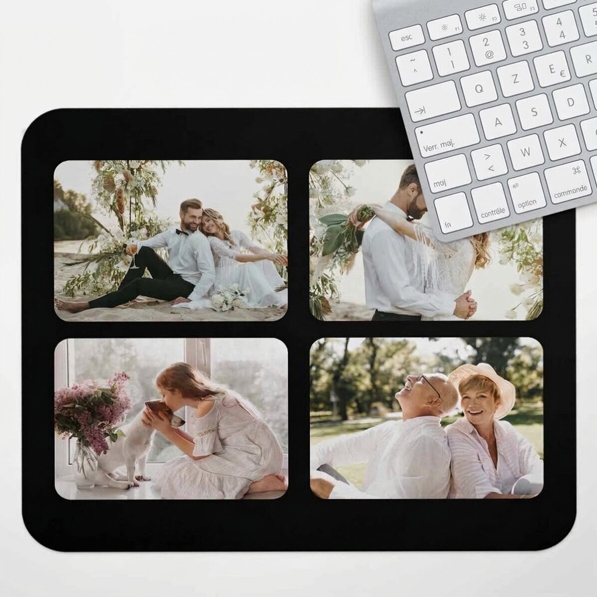 Tapis de souris XL personnalisé avec 4 photos