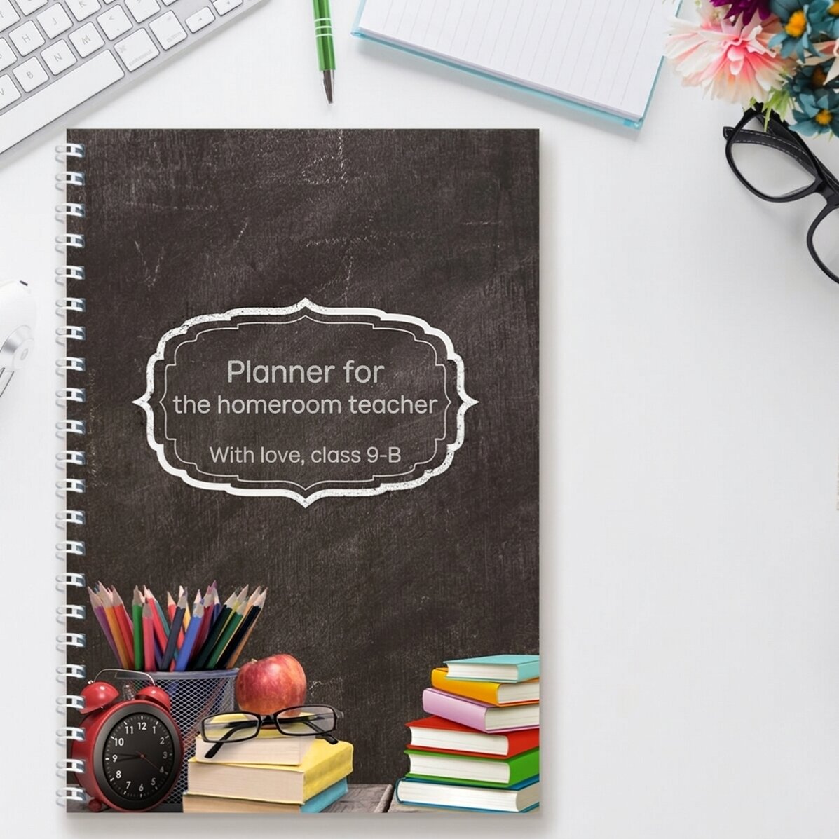 Carnet personnalisé avec inscription - Pour les enseignants
