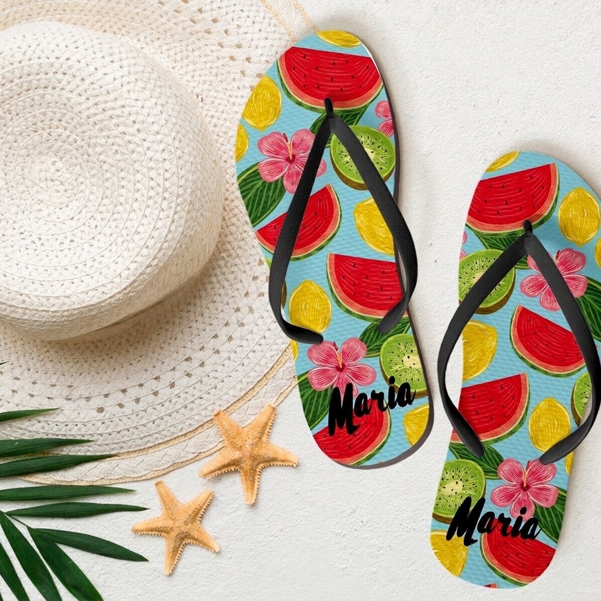 Tongs personnalisées pour enfants avec inscription - Watermelon