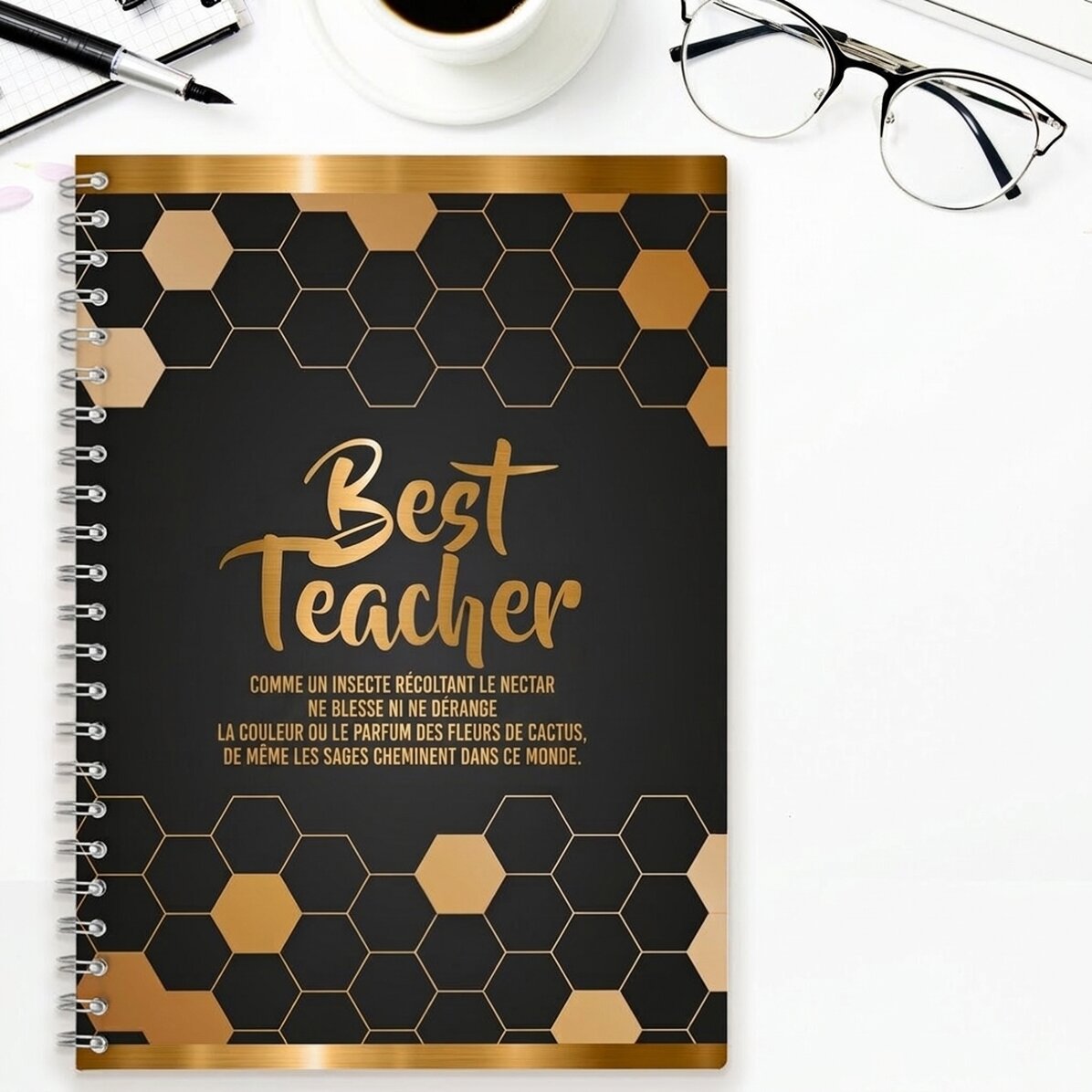 Carnet personnalisé avec inscription - « Best teacher »