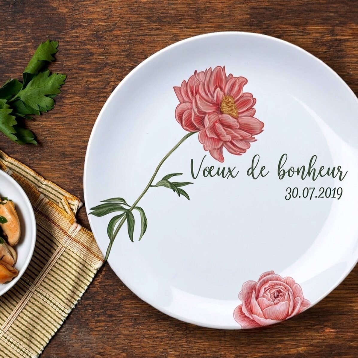 Assiette personnalisée avec inscription - Mariage
