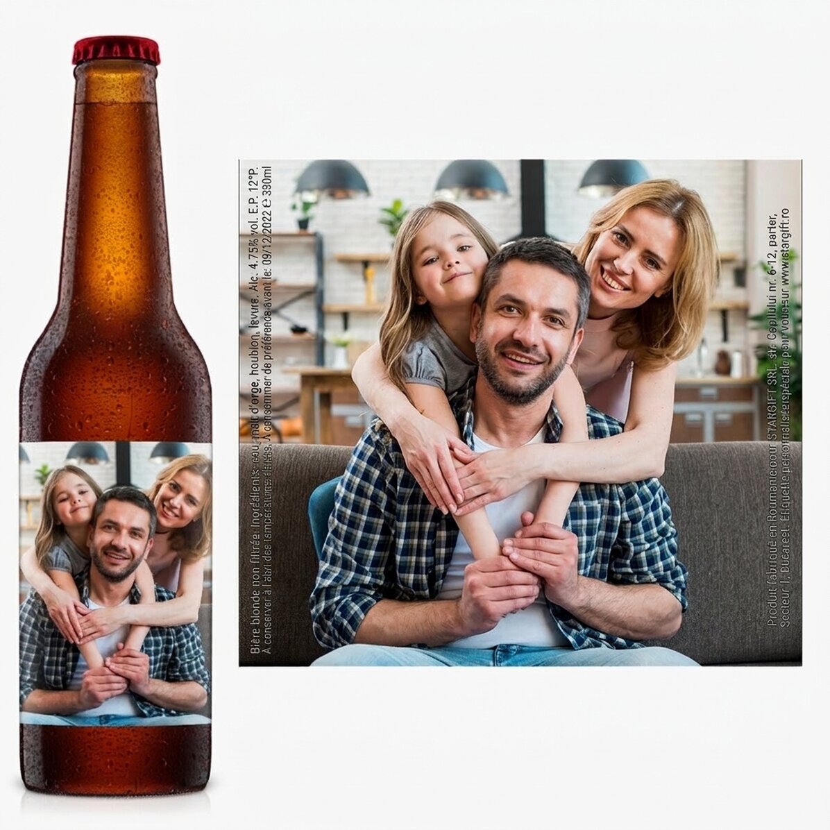 Bière personnalisée avec une photo