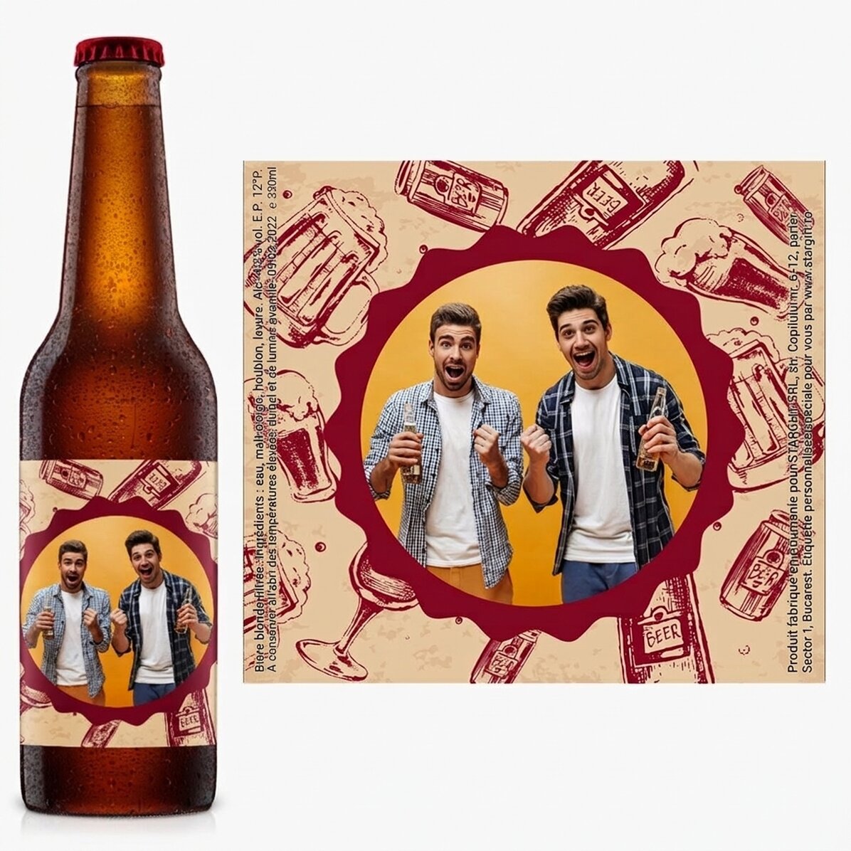 Bière personnalisée avec une photo