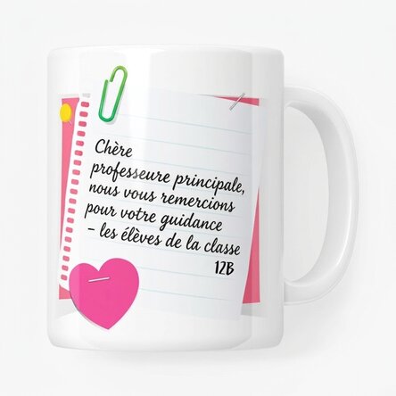 Tasse personnalisée avec inscription - Mme la surveillante