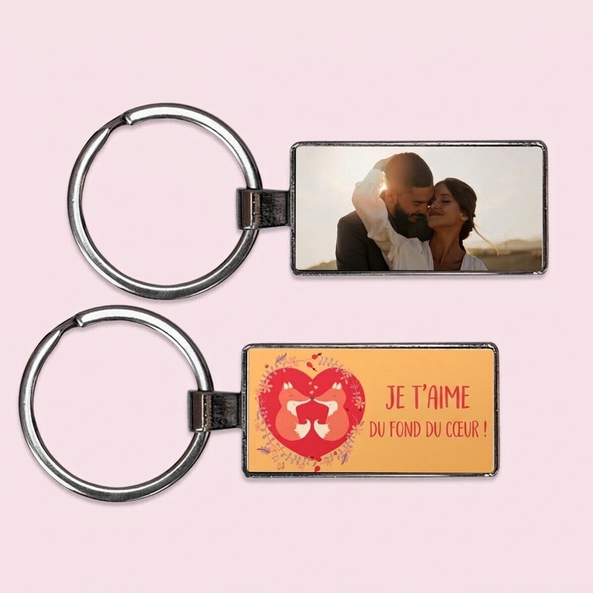 Porte-clés personnalisé avec une photo et un texte - Vulpite