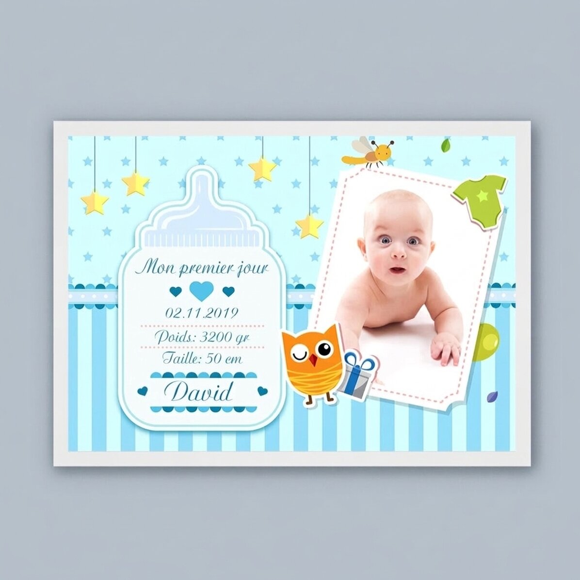 Tableau personnalisé pour les nouveau-nés - Petits garçons