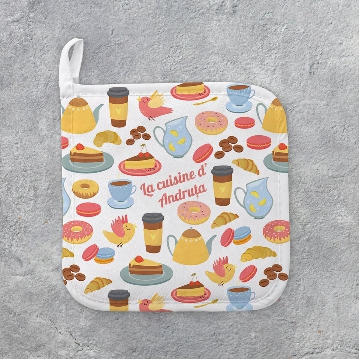 Sous-verre personnalisé pour casserole chaude avec inscription - Modèle « cookies »
