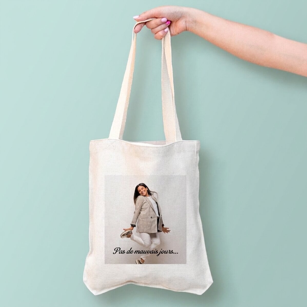 Sac personnalisé avec photo et texte - No bad days