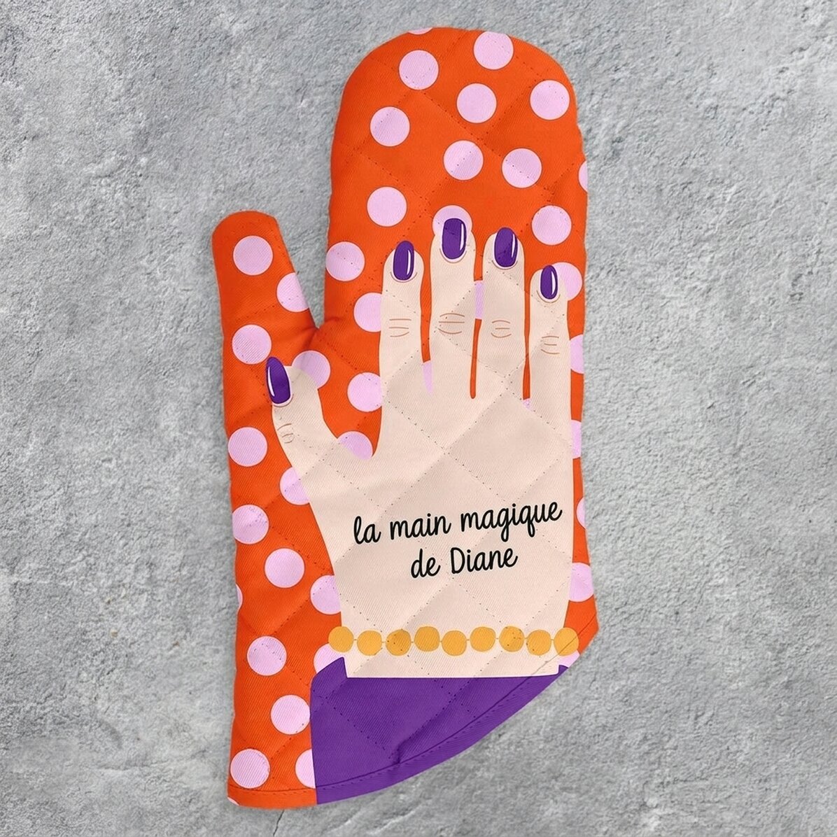 Gant de cuisine personnalisé avec inscription - Modèle « main »