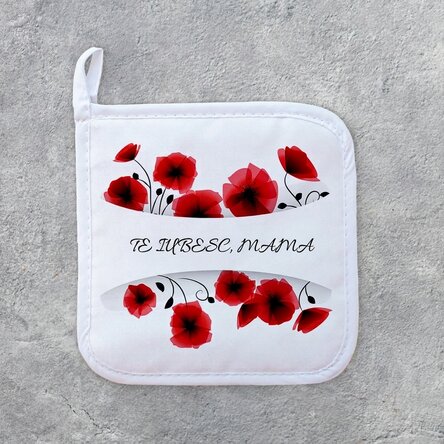 Sous-verre personnalisé pour casserole chaude avec inscription - « Love mom »