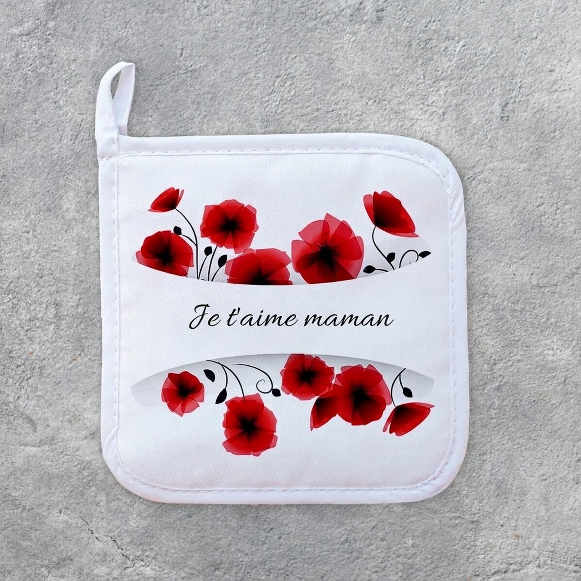 Sous-verre personnalisé pour casserole chaude avec inscription - « Love mom »